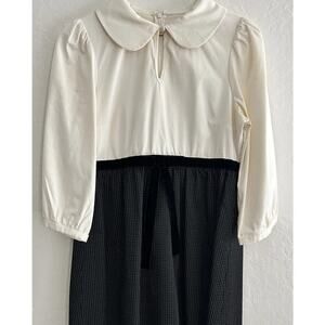 Alice and Olivia Black And Cream Babydoll Collared‎ Dress S (see Pics!) Classic